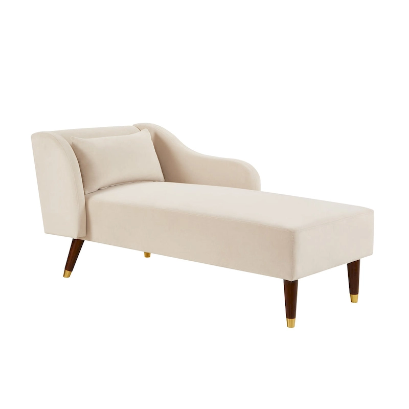 Modern Chaise Lounge Chair with Velvet Upholstery - 29.50 x 55.90 x 28.70