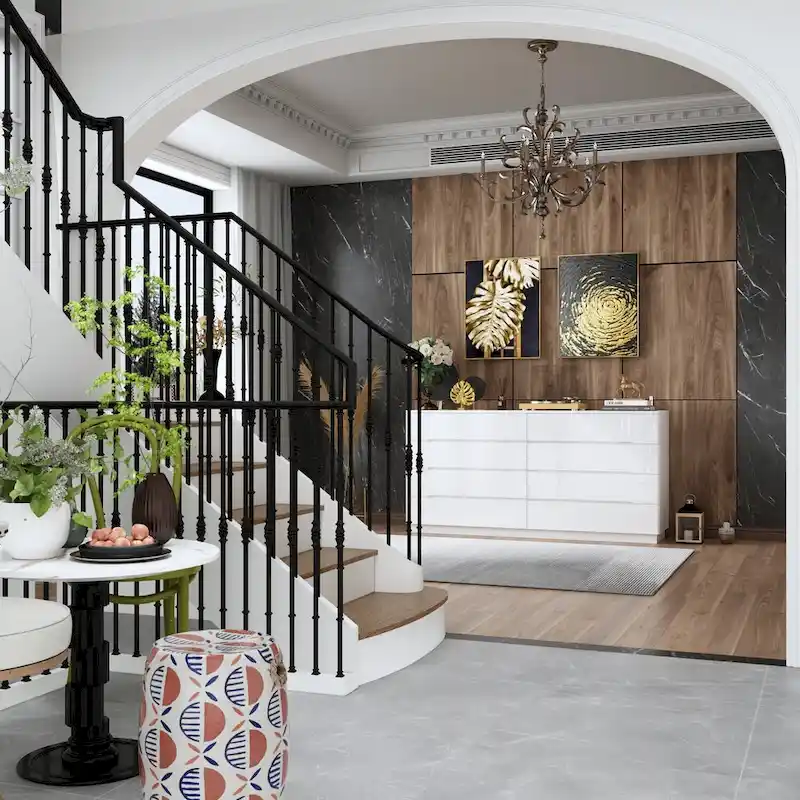 8 Drawer Double Dresser Dresser w/High Gloss Drawers Dual Chest Light