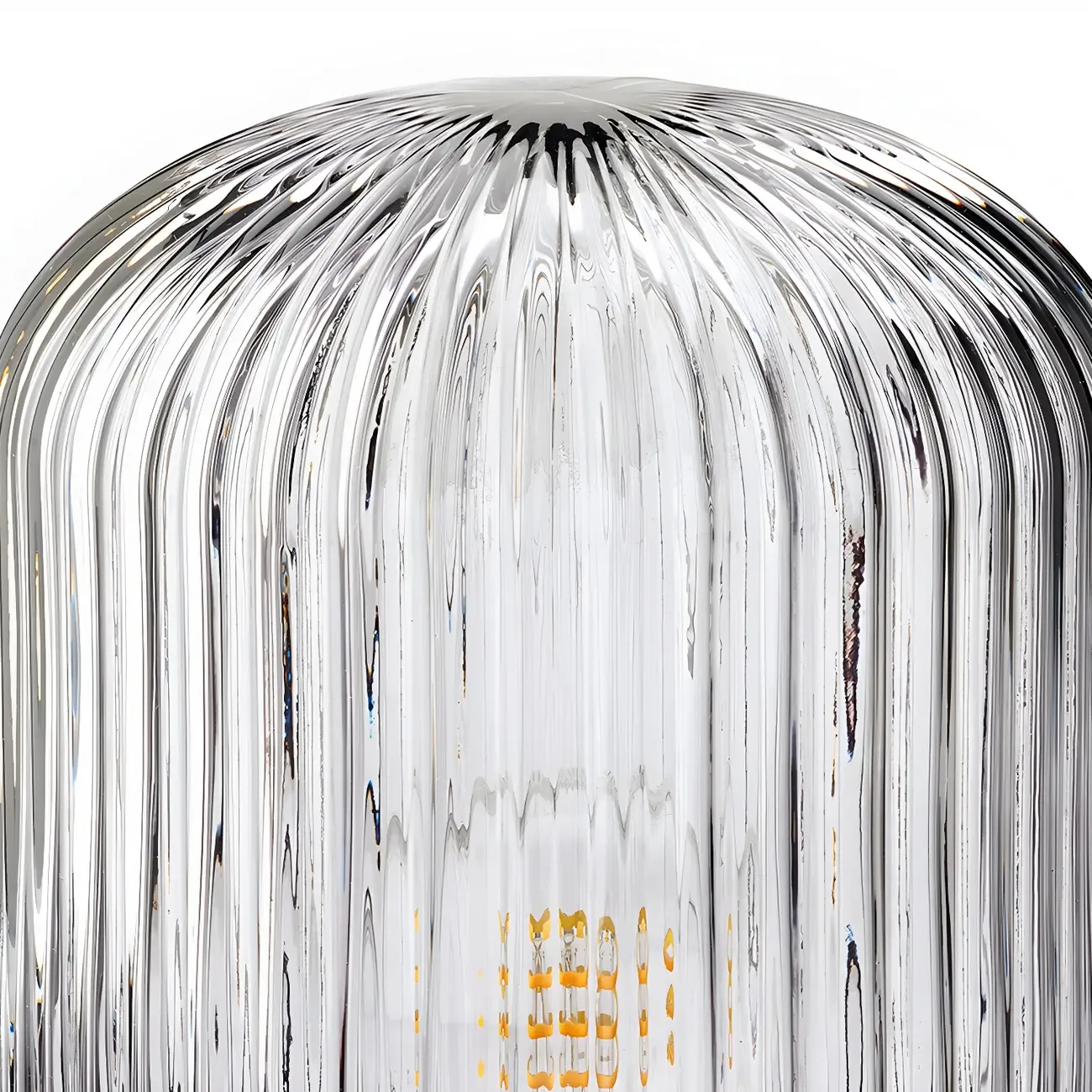 Mid-century Small Glass Brass Drum Bedside Table Lamp