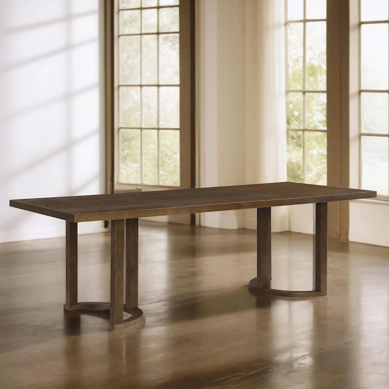 Kenneth Modern 95-Inch Dining Table with U-Shaped Trestle Base by Christopher Knight Home