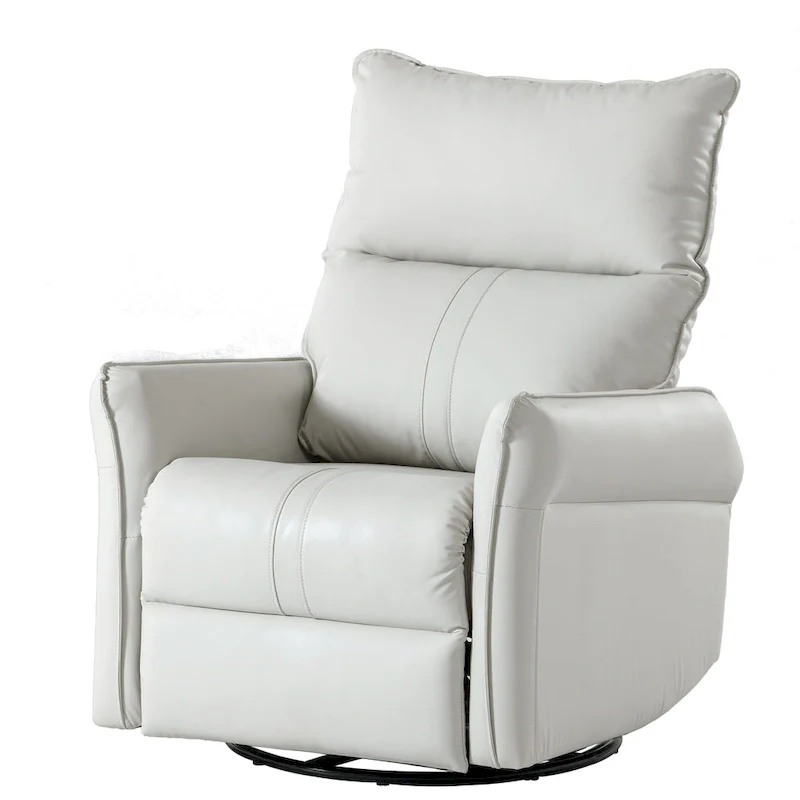 Modern Small Rocking Swivel Recliner Chair with Overstuffed Seat