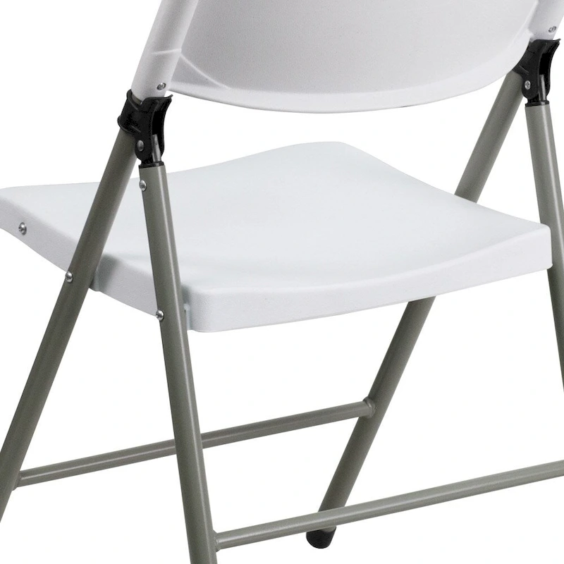 2 PK 330 lb. Capacity Plastic Folding Chair with Charcoal Frame