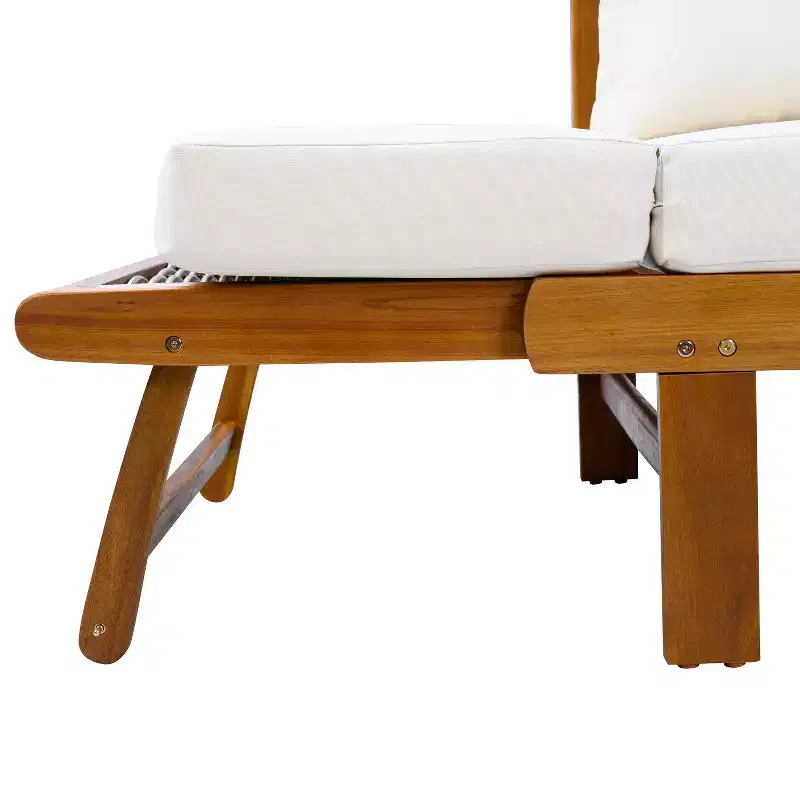 Christopher Knight Home Junghwan Modern Patio Acacia Wood and Wicker Daybed with Adjustable Armrests