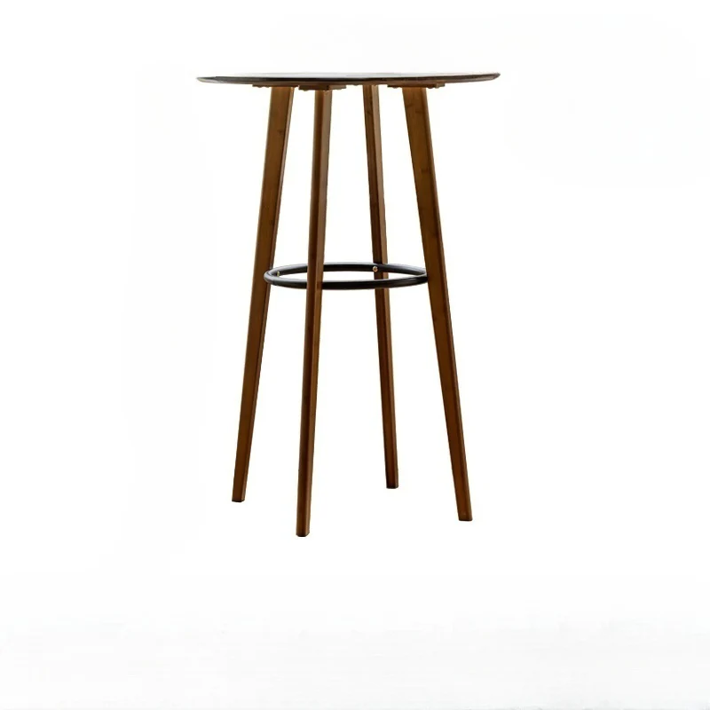 Modern Fixed Top Bamboo Orbicular Bar Tables