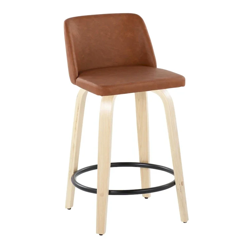 Carson Carrington Vallberga 24 Counter Stool with Natural Wood Base (Set of 2)