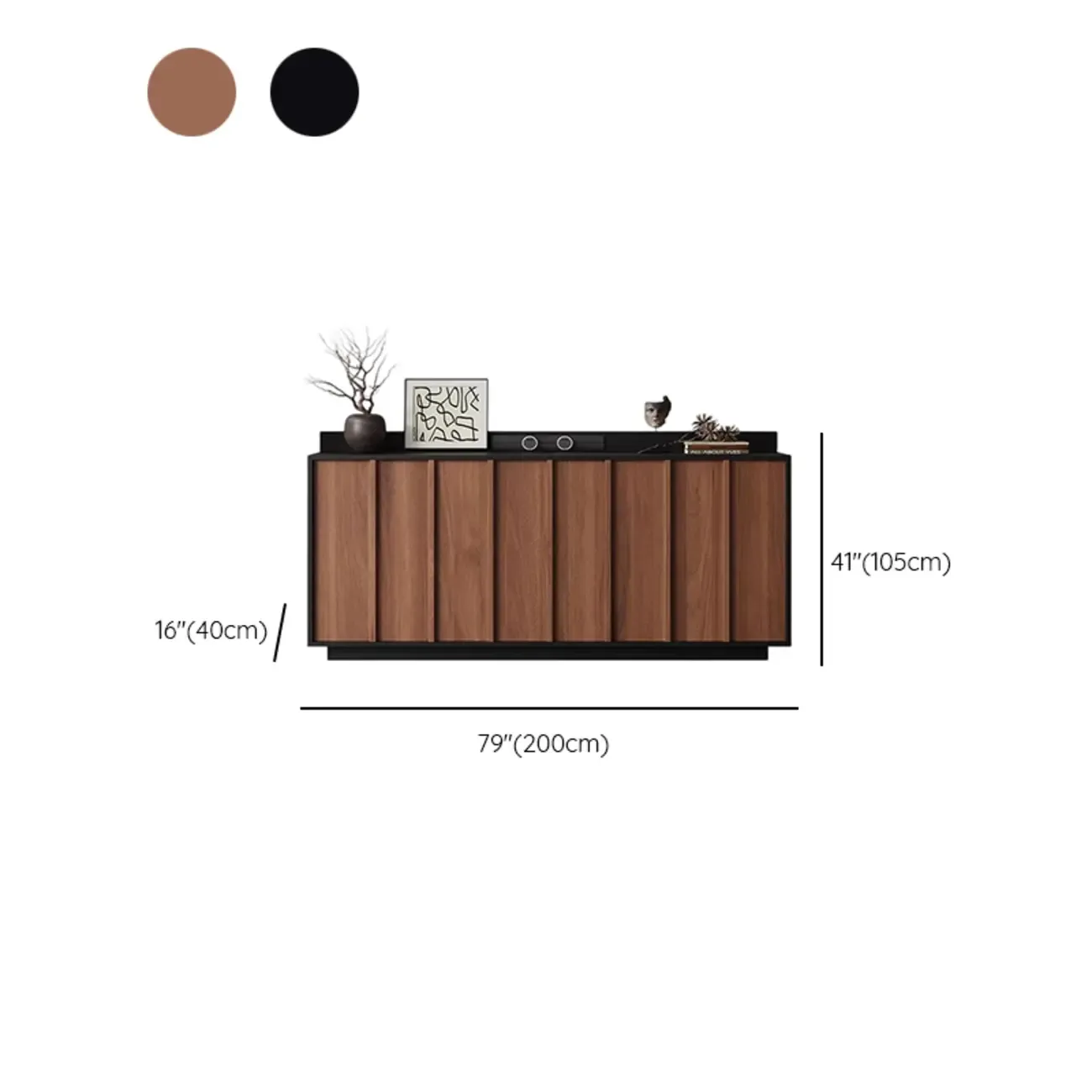 Modern Wood Buffet with Alterable Shelf and Drawers