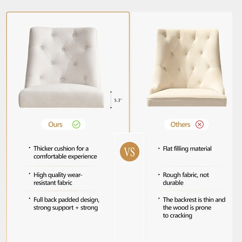 Home Computer Office Chair with Wheels Adjustable Height, Linen Fabric Upholstered Chair Swivel