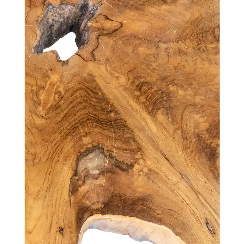 Live Edge Teak Riser With Iron Base by East at Main