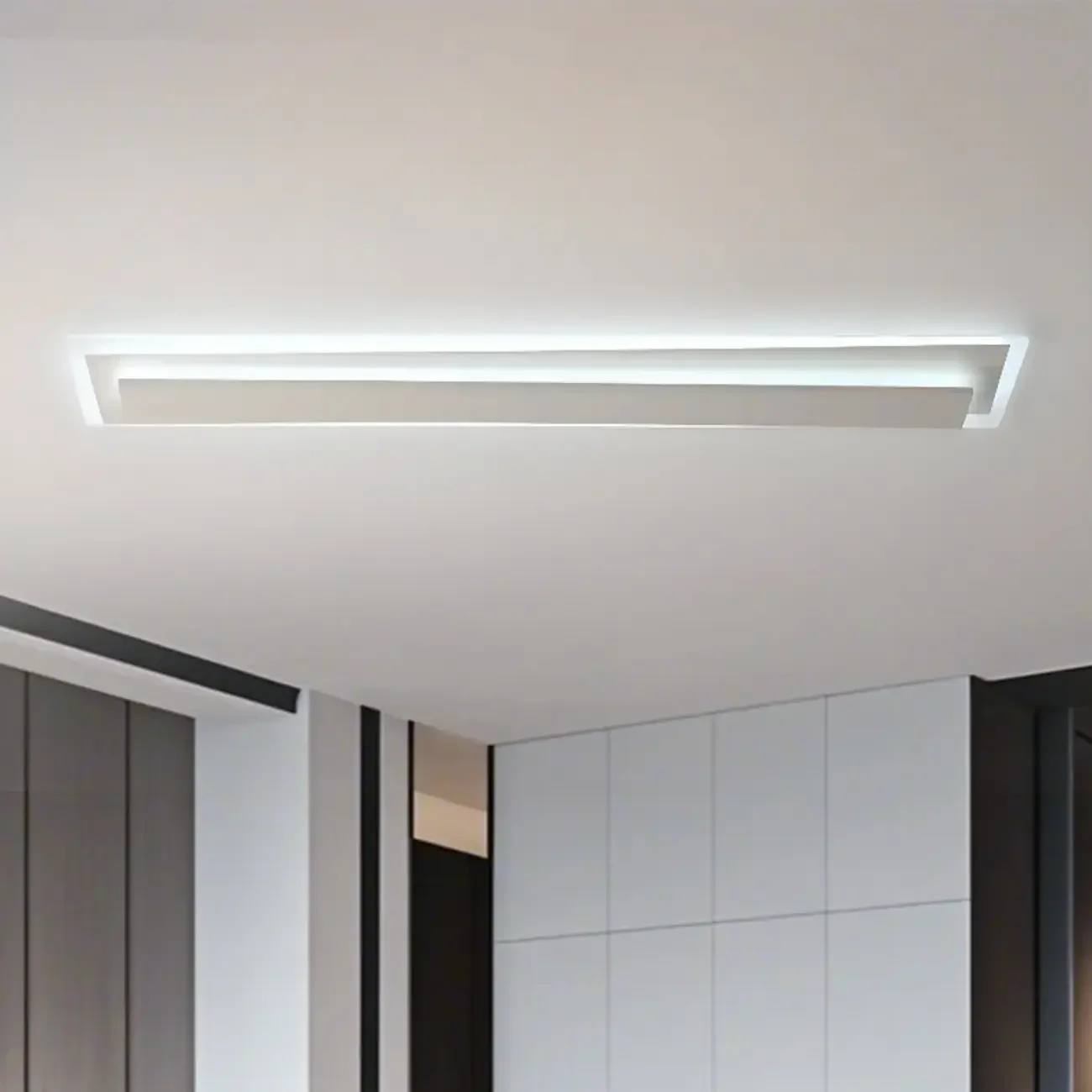 2-Light Geometric Flush Mount Ceiling Light for Living Room