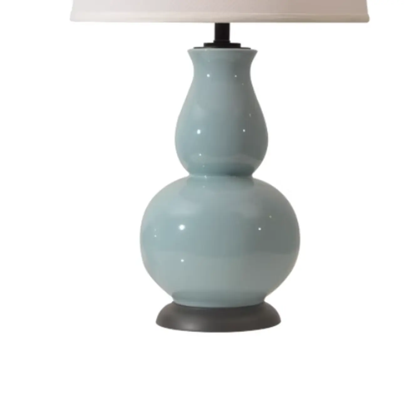 Elegant White Ceramic LED Table Lamp with Fabric Shade