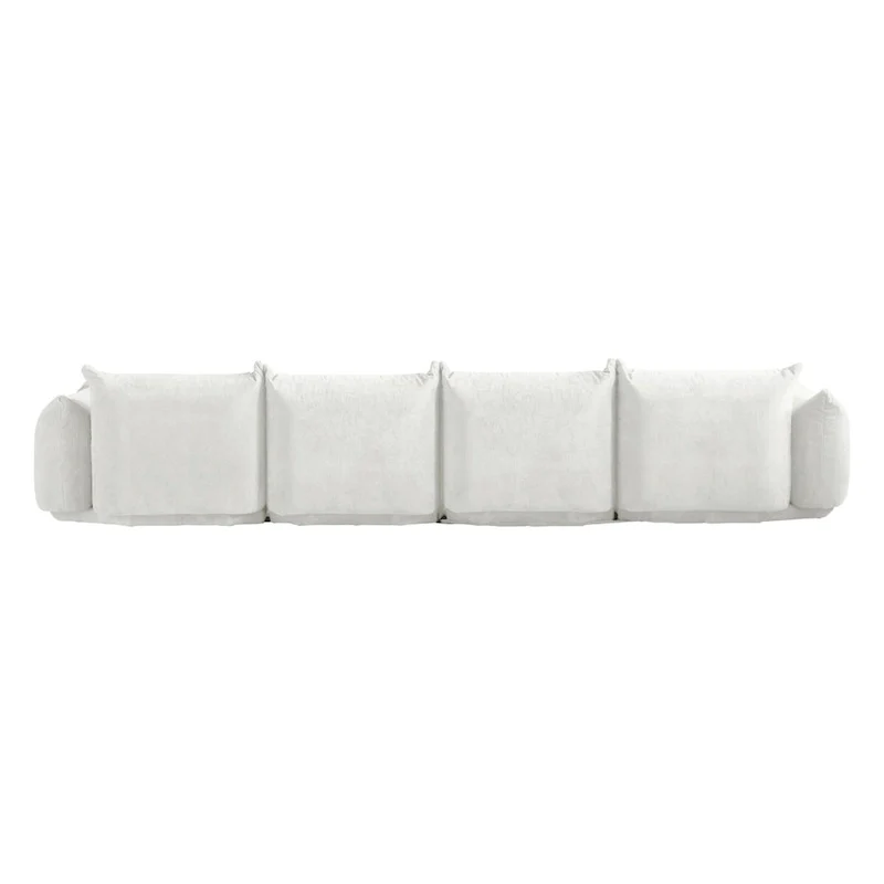 L-Shape Sectional Sofa with Ottoman - Chenille Modular Couch