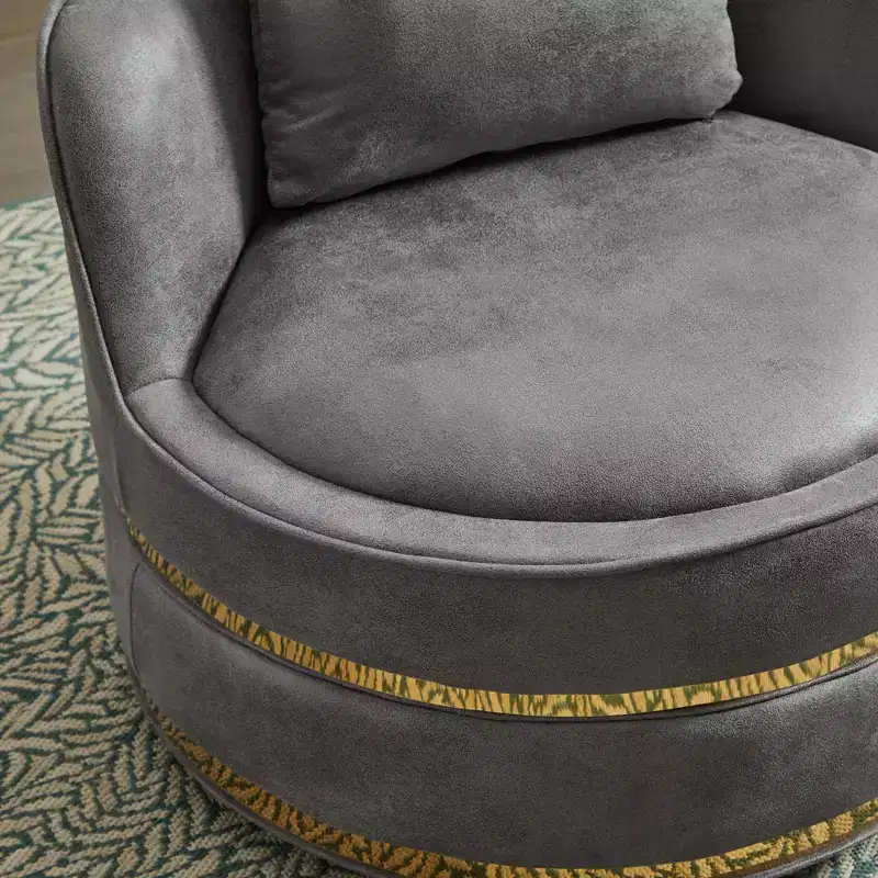 GDFStudio Edgar Modern Faux Leather 360 Swivel Upholstered Accent Chair