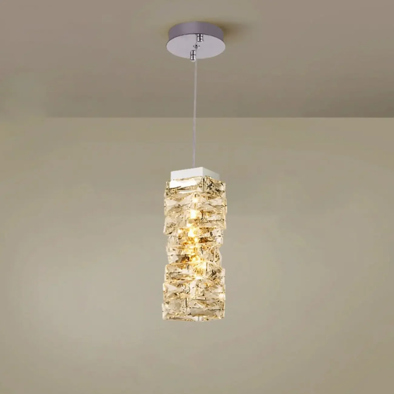Gold Crystal Modern Structure Outdoor Pendant Lights