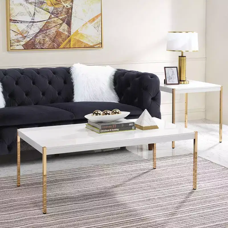 Acme Furniture Otrac Coffee Table White/Gold Finish