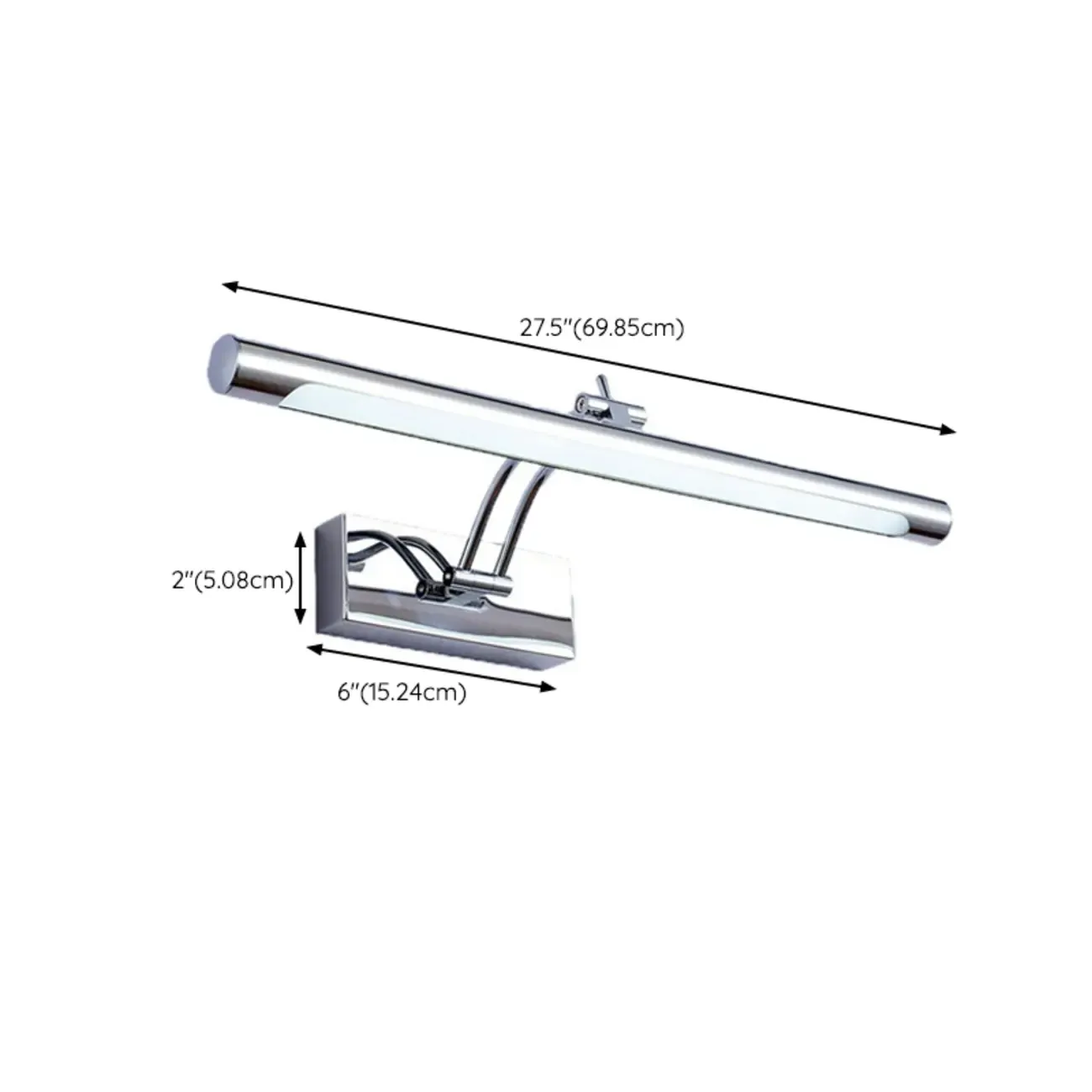 Modern Silver Dimmable LED Vanity Light with Adjustable Arm