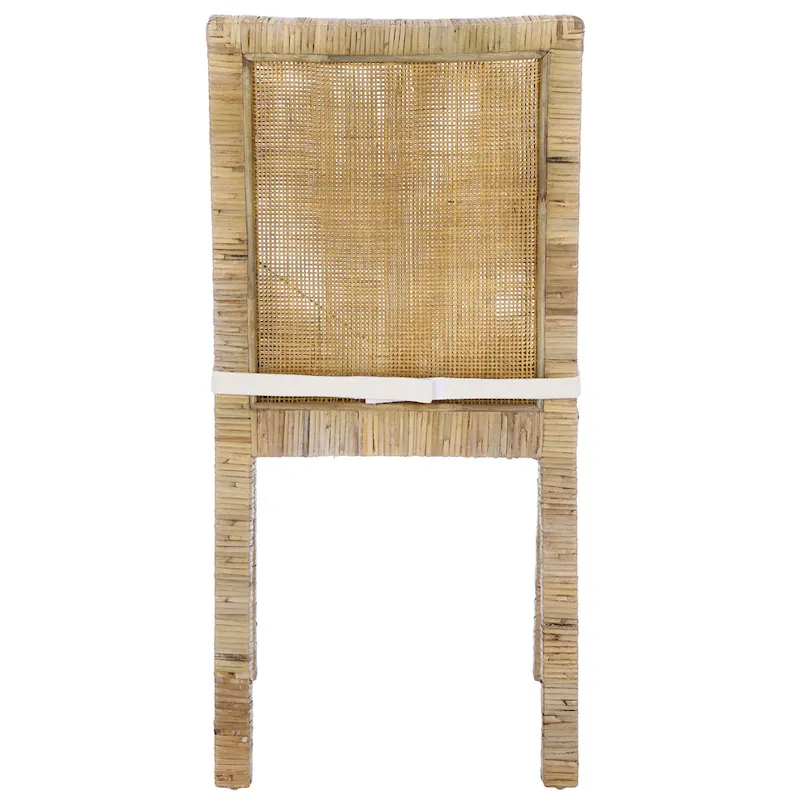 SAFAVIEH Jessye Cane Dining Room Chair with Cushion (Set of 2) - 21.7 W x 18.1 L x 38.6 H - 22W x 18D x 39H