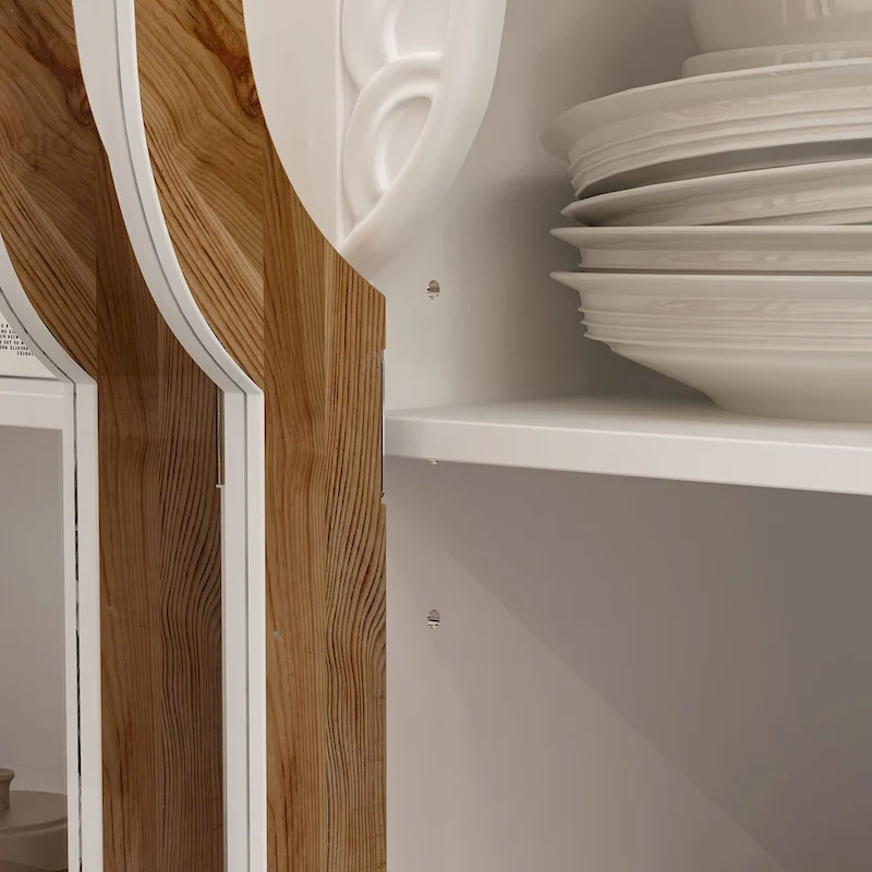 Wooden Carved Bathroom Cabinet Accent Cabinet Sideboard Acrylic Glass