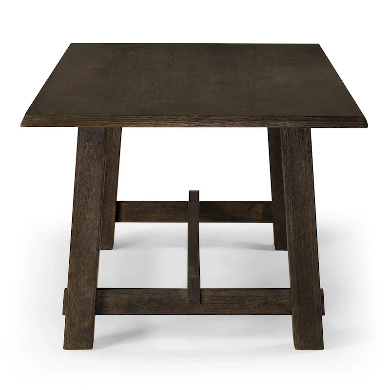 Maven Lane Yves Rectangular Wooden Dining Table in Weathered Black Finish