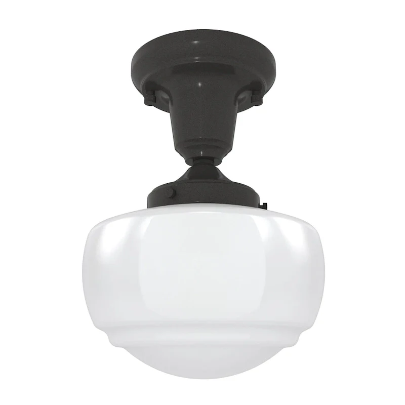 Hunter Saddle Creek 1-Light Mini Pendant / Semi-Flush Mount Ceiling Light - Kitchen Island, Dining Room, Hallway