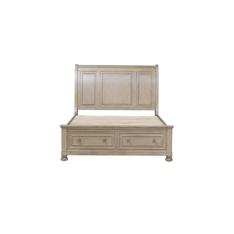 Donald 5 Piece Gray Modern Sleigh Storage Platform Bedroom Set