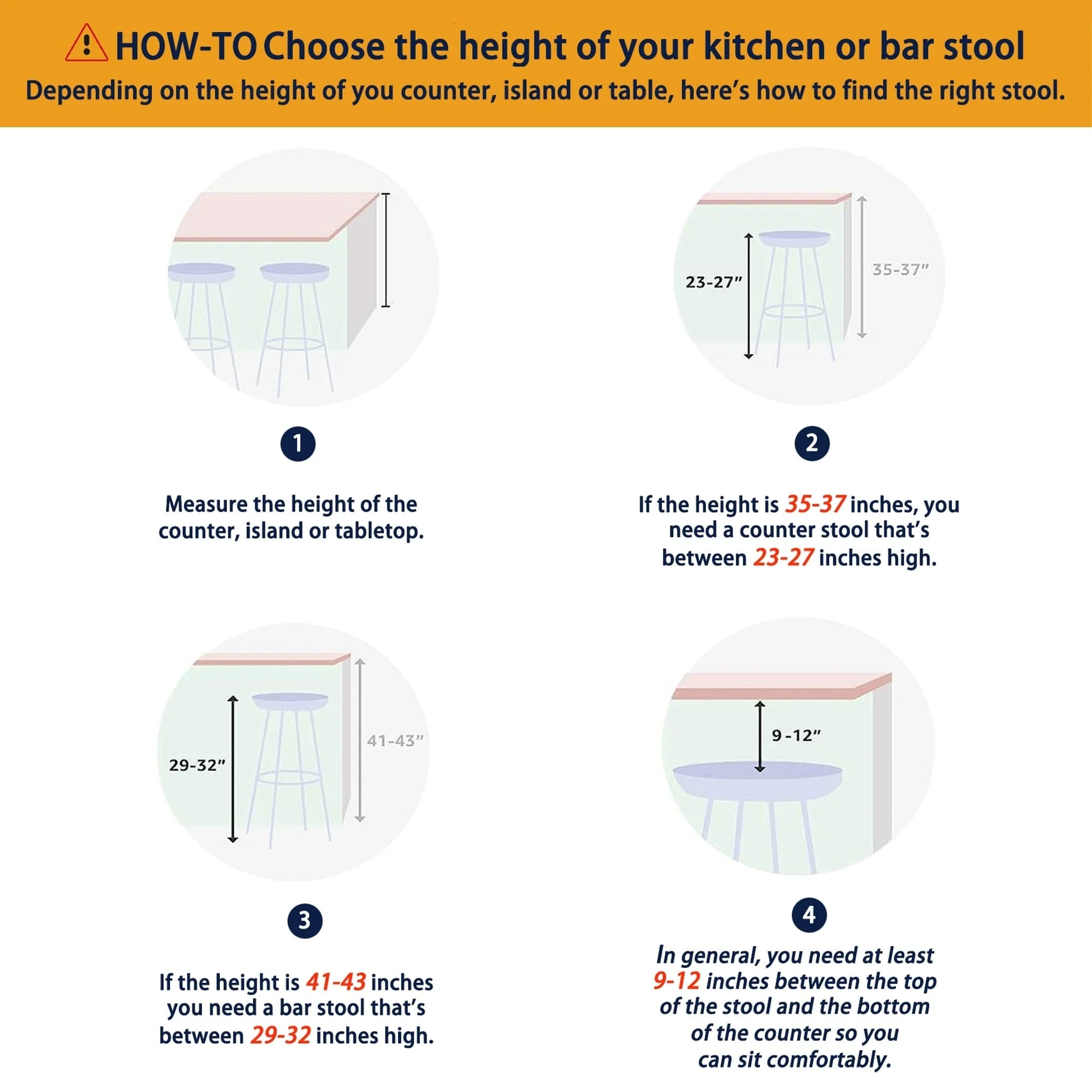 Glitzhome Set of 2 or 4 Modern Counter & Bar Height Wooden Swivel Bar Stools