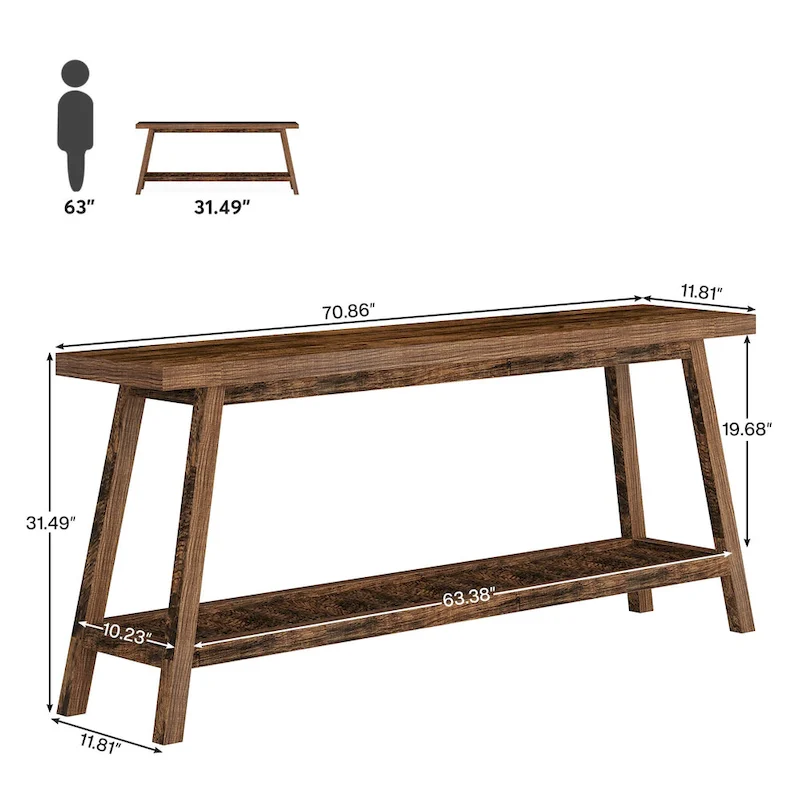 Farmhouse 70.9 Inches Console Entryway Table