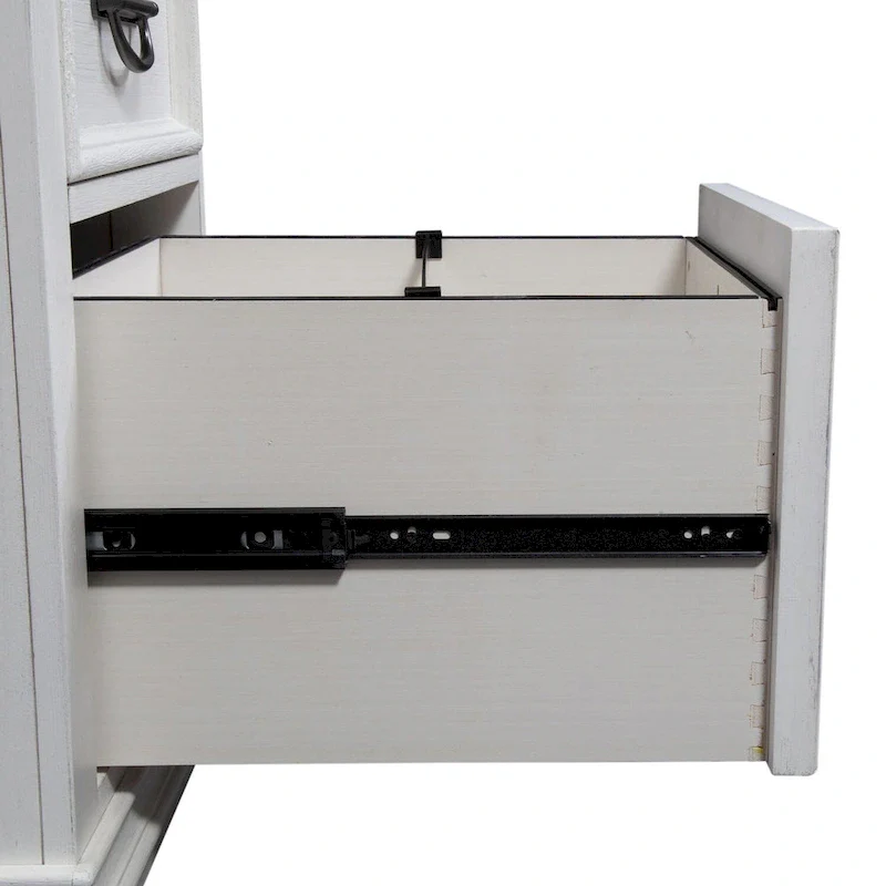 Allyson Park Wirebrushed White Charcoal L Shaped Desk Set