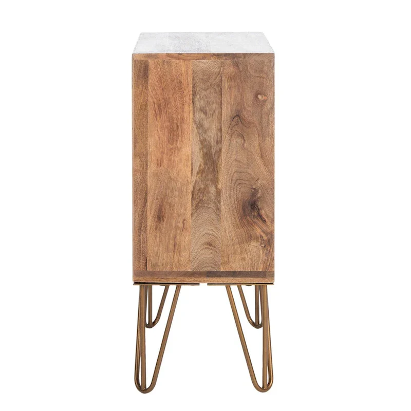 Textured 1-Drawer Nightstand with Hairpin Legs