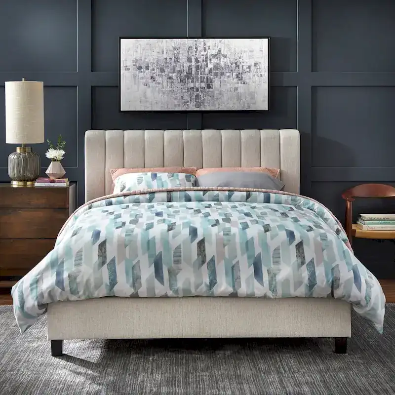 Lifestorey Teagan Queen Channel Upholstered Headboard