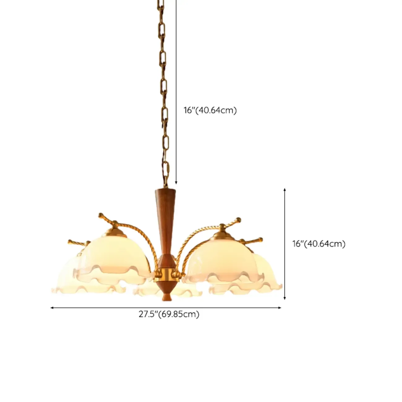 Modern White Dome Chandelier with Adjustable Length