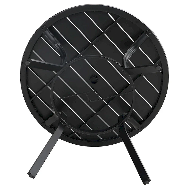 MAISON ARTS 5 Piece Metal Patio Dining Set, 4 Swivel Armrest Chairs with Cushion and 37.8 Round Table with 1.57 Umbrella Hole