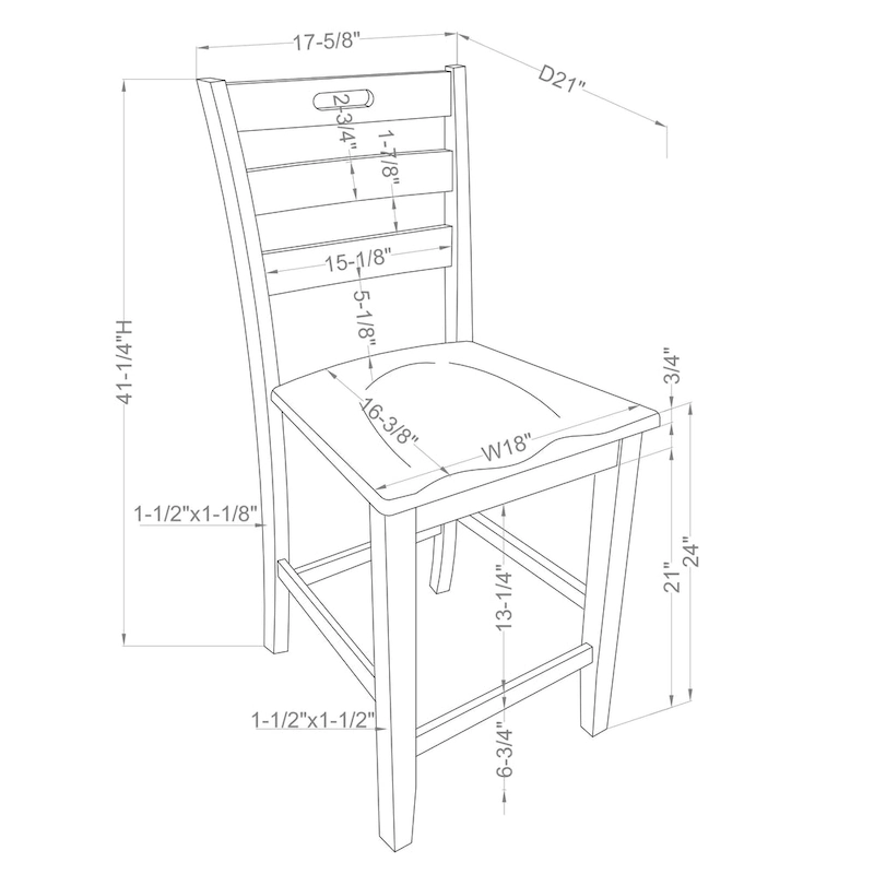 Rangel Rustic Wood Ladder Back Counter Height Chairs by Furniture of America (Set of 2)