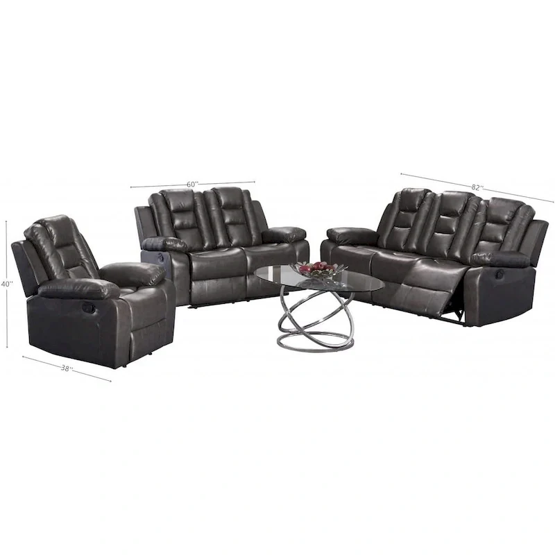 Grey PU Leather Living Room