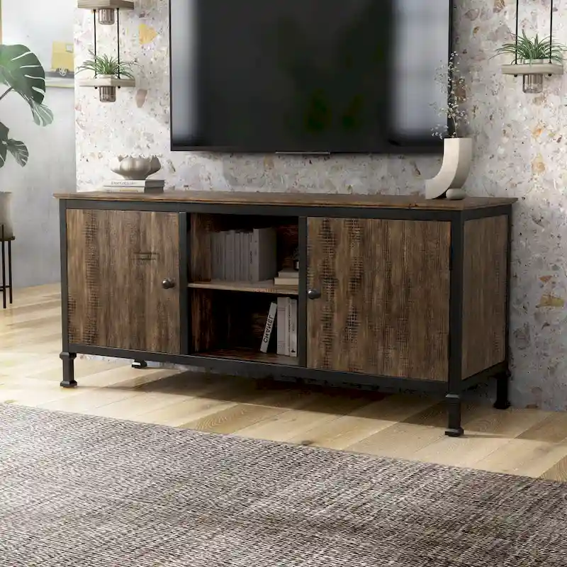 60-inch Wood Multi-functional Storage TV Console