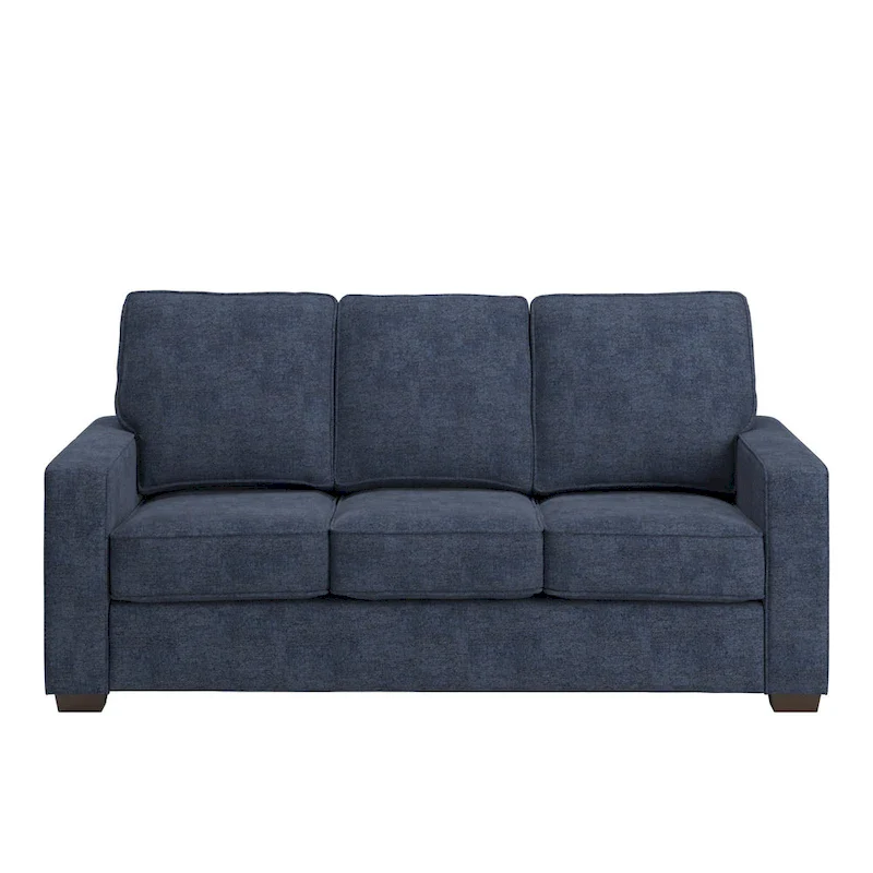Fabric-cushioned square armchair sofa