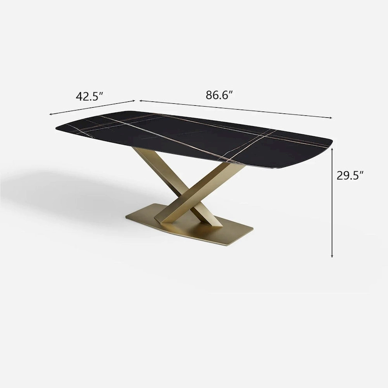 Modern Black Marble Dining Table Rectangular Table