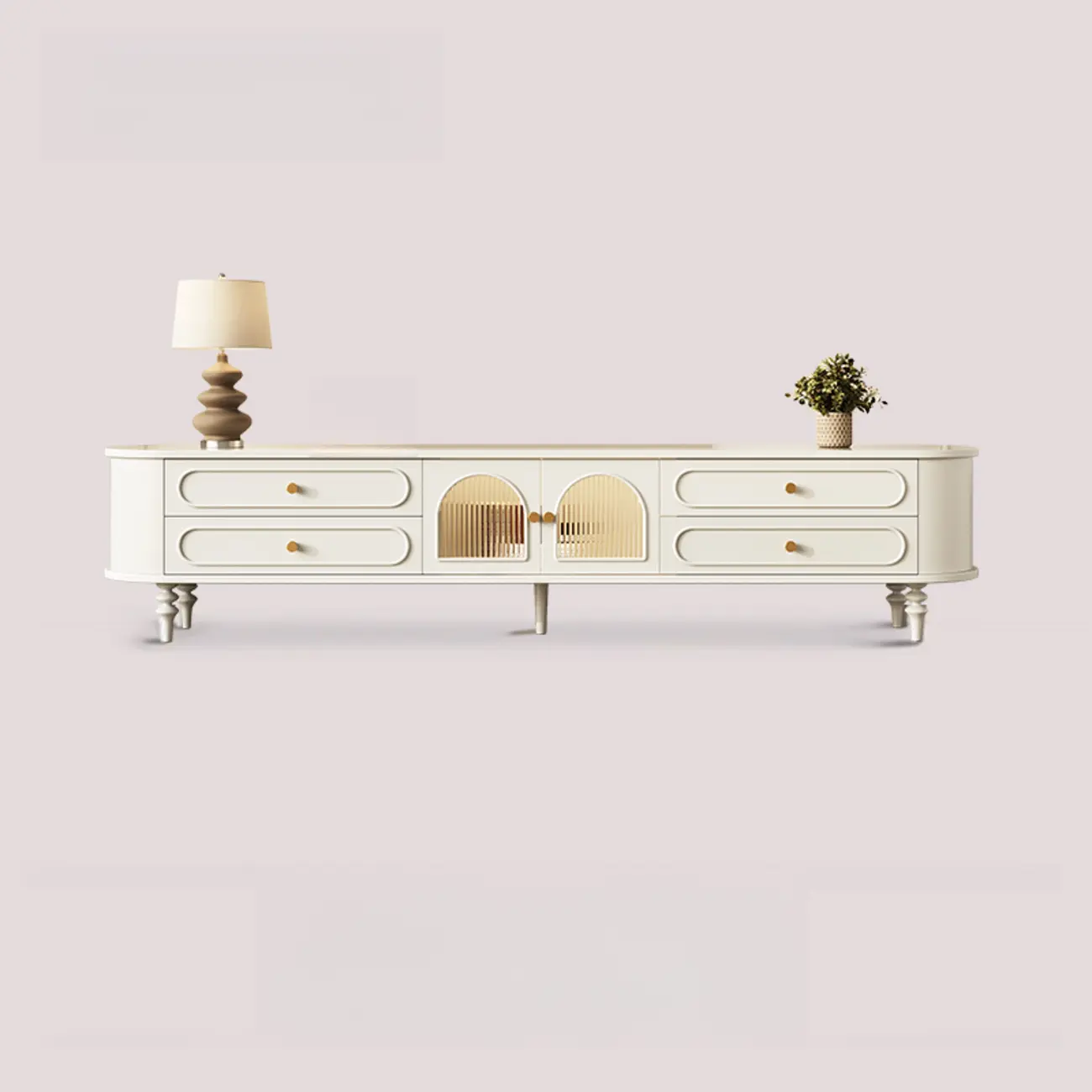 Wooden Scandinavian TV Stand with Cable Management