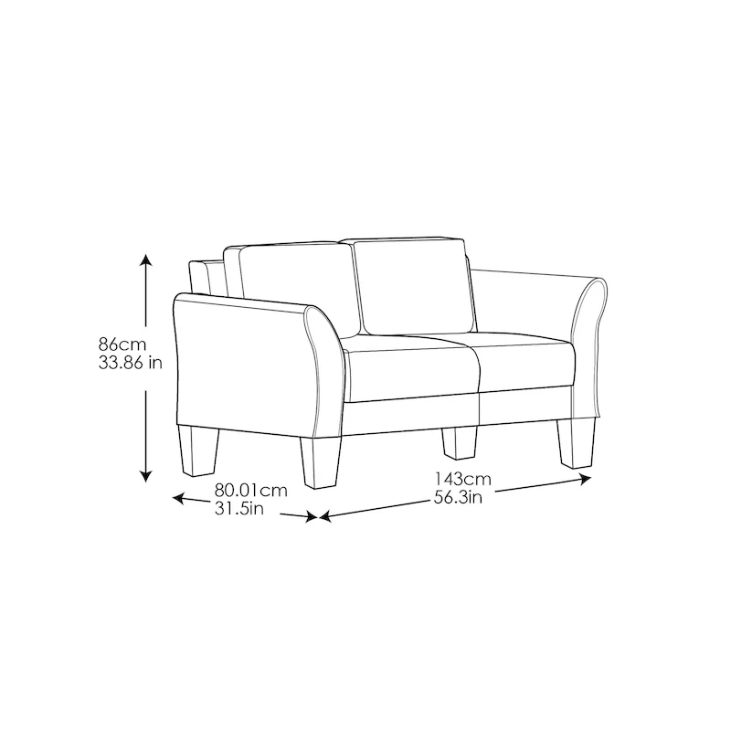 iLounge Waverly Microfiber Loveseat