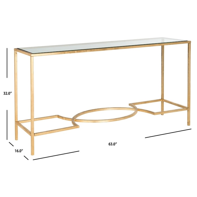 SAFAVIEH Colette Gold Console - 63 x 16 x 32 - 63Wx16Dx32H