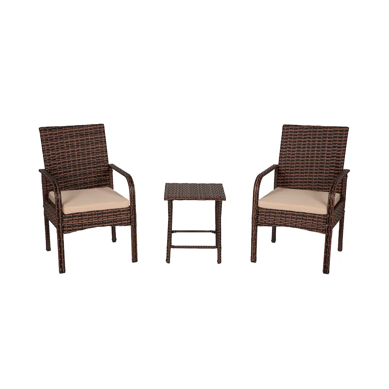 Bradbury Outdoor 3-pc. Wicker Bistro Patio Set with Cushions