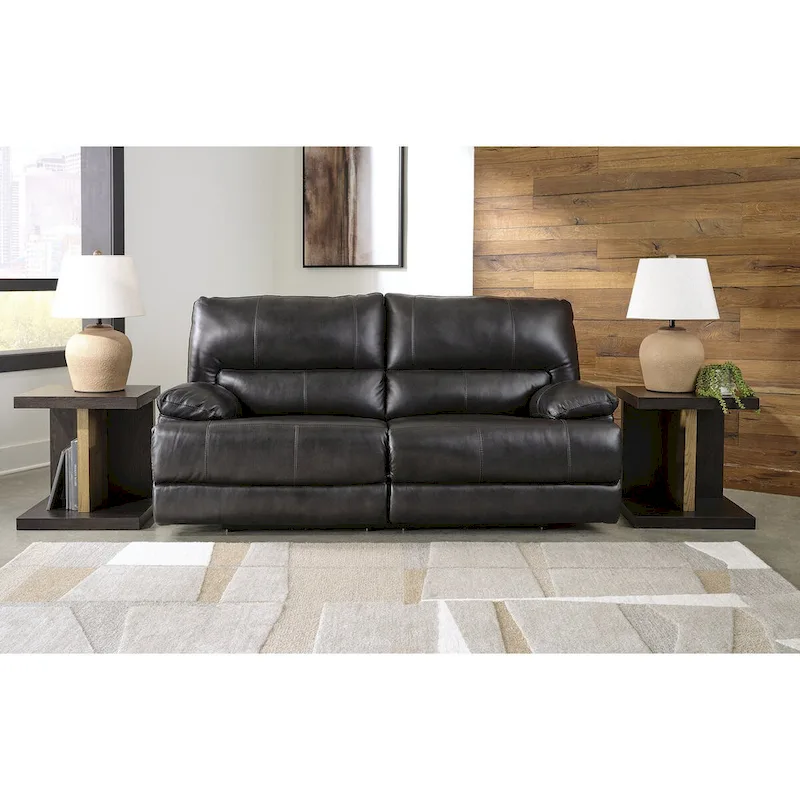 Signature Design by Ashley Mountainous Black Power Reclining Sofa - 85 W x 42 D x 42 H