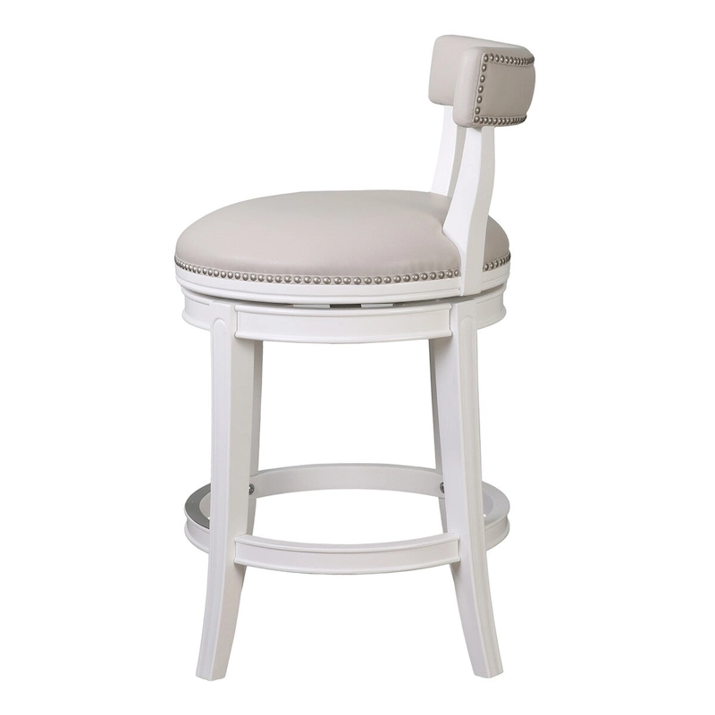 Pasha Wood Swivel Bar Stool with Upholstered Seat and Back