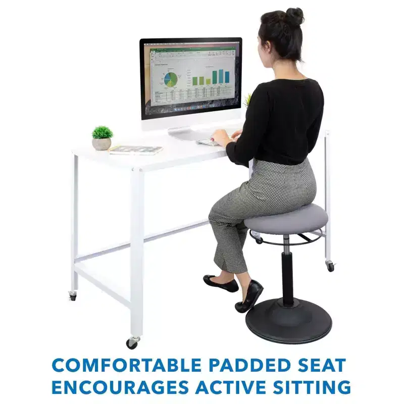 Mount-It! Height Adjustable Standing Desk Stool with Padded Seat & Non-Slip Rubber Base
