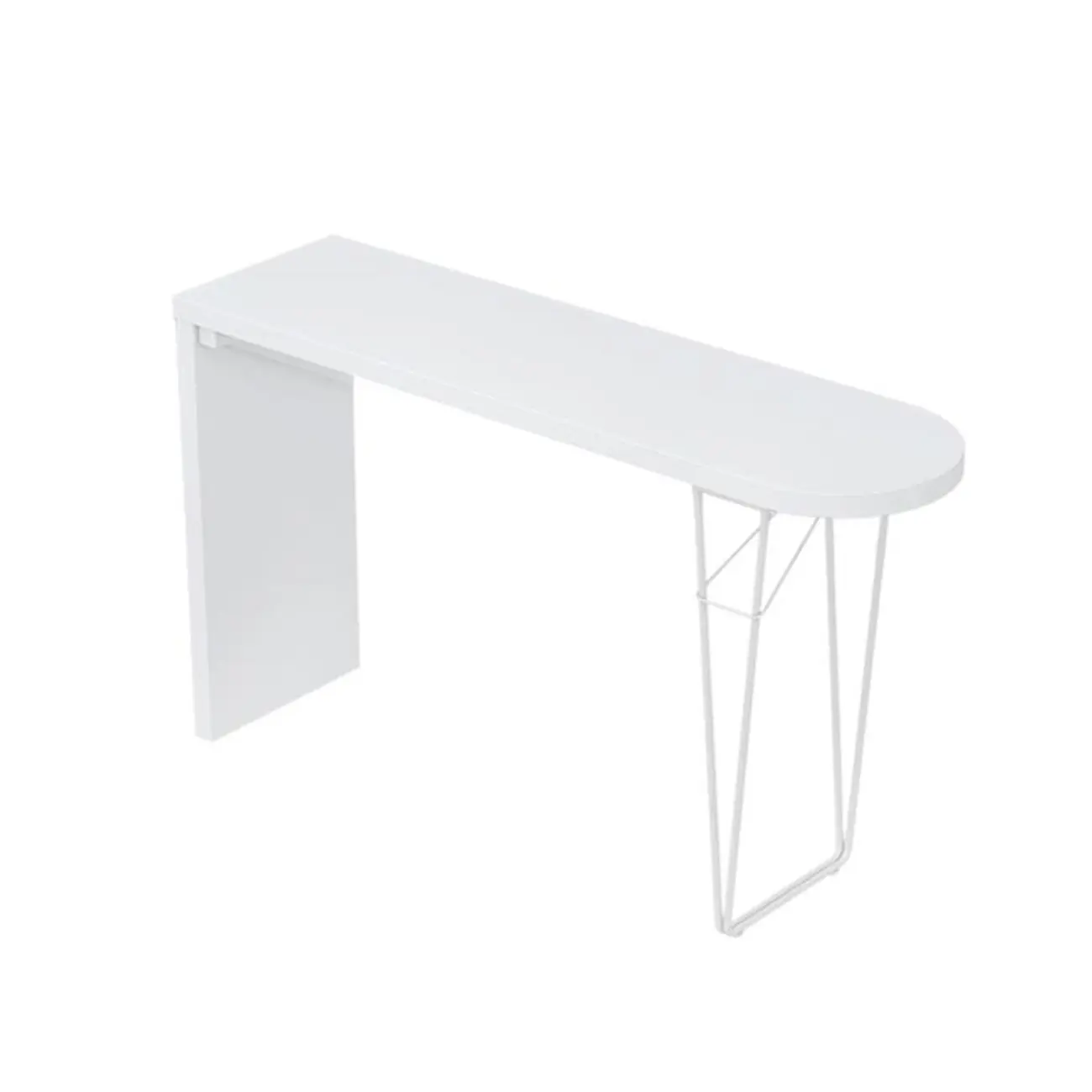 Stylish Pure White Wooden Metal Double Pedestal Bar Tables