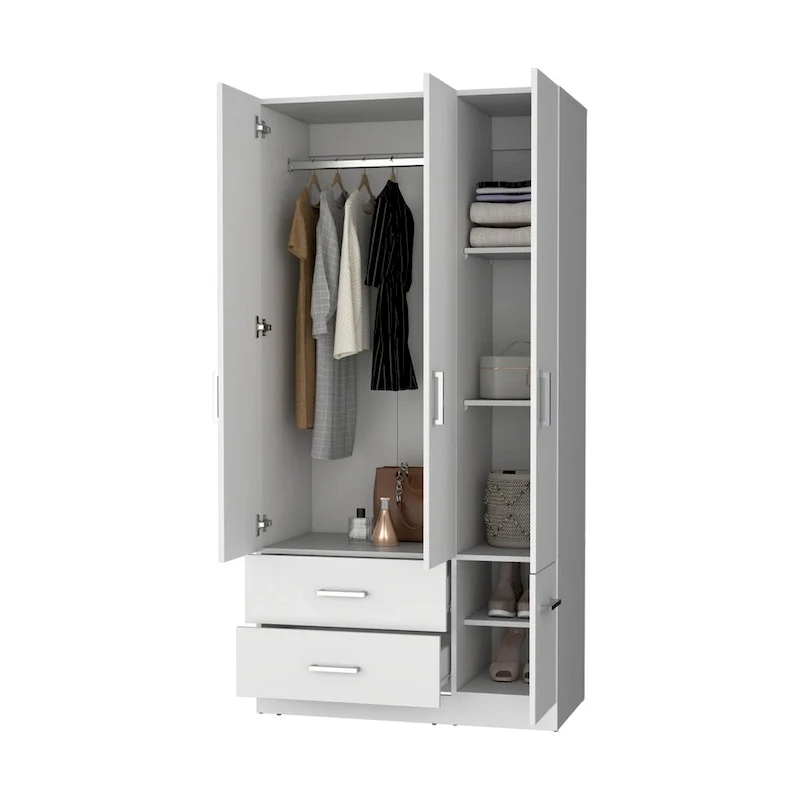 Douglas Armoire in melamine, two drawers, hanging rod - N/A