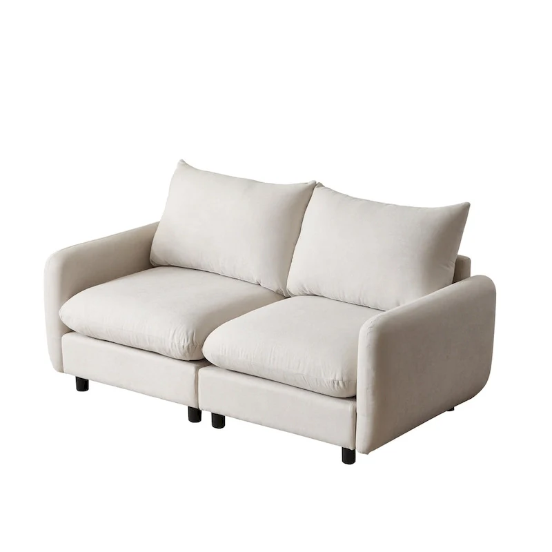 Christopher Knight Home - Evelyn Modern 2-Seater Modular Upholstery Sectional Loveseat Sofa
