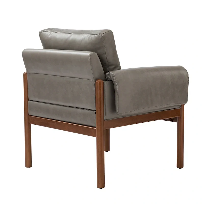 Tiago Comfy Glossy Living Room Armchair with Solid Wood Base Set of 2