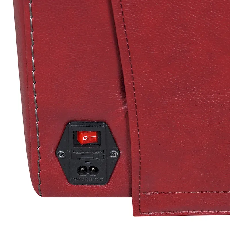 Top Grain Leather Power Reclining Sofa – Brown / Red, 3-Seat