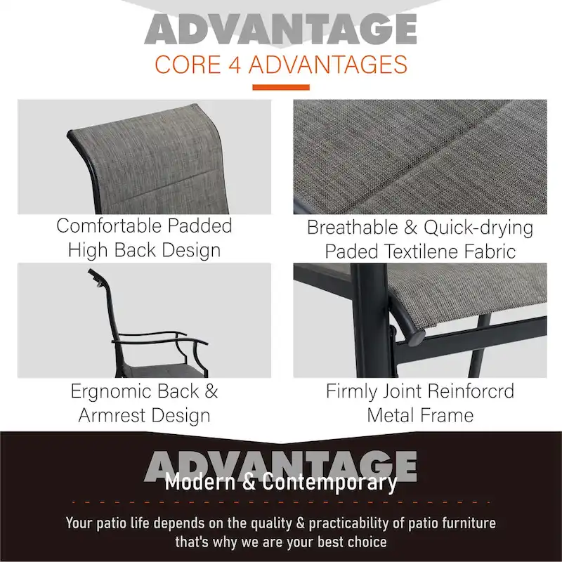 MAISON ARTS Patio Dining Chairs Set of 2