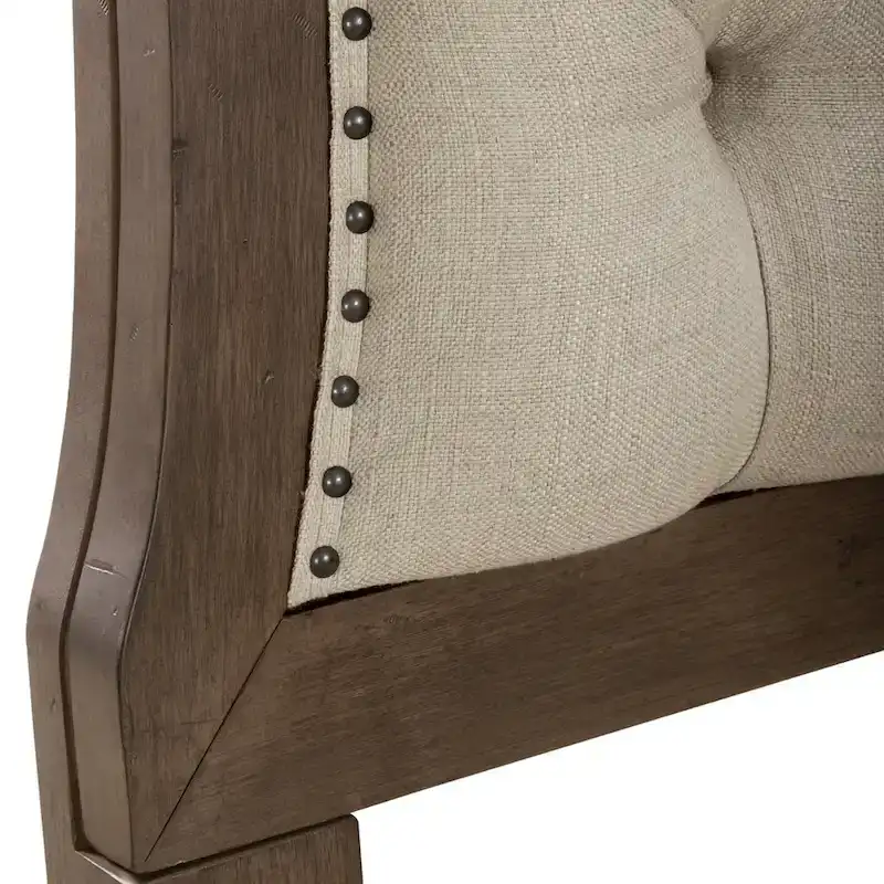 Dusty Taupe King Upholstered Shelter Bed for 2